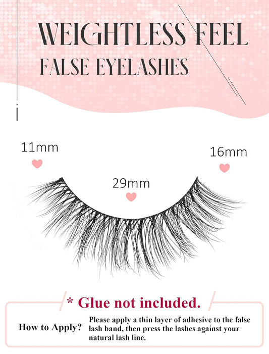 Natural Lashes Mink Natural Eyelashes False Eyelashes Natural Look False Lashes Wispy Eye Lashes Cat Eyelashes Fake Lashes KD02