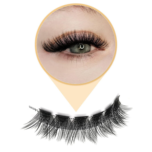 QUEWEL Cluster Lashes 72 Pcs Wide Stem Individual Lashes C/D Curl 8-16mm Length DIY Eyelash Extension False Eyelashes Soft for Personal Makeup Use at Home (H03-D-MIX8-16)