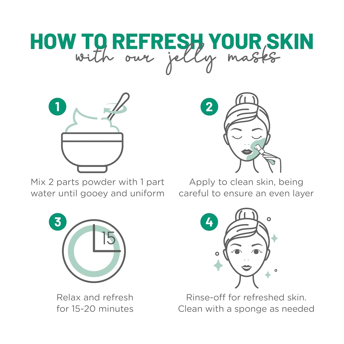 BRÜUN Jelly Mask Jar Aloe Vera Peel-Off Face Care Rubber Mask | 23 fl oz Skin Care Moisturizing Gel Mask Jar Spa Set