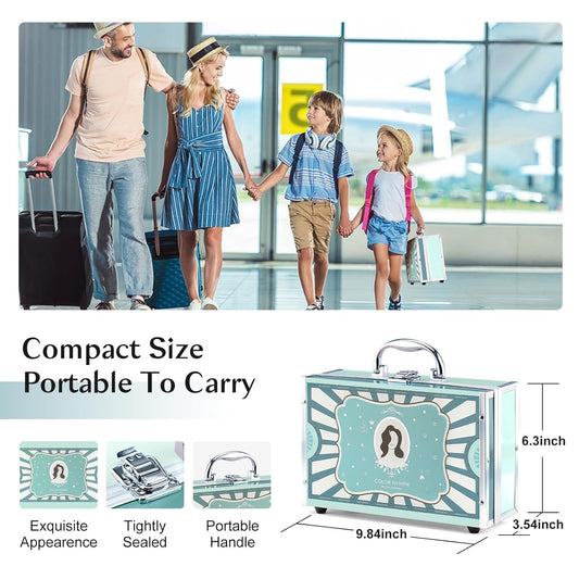 All In One Makeup Kit For Girls, Beginner Makeup Kit For Teens Makeup Kit For Little Girls Full Set Make Up Kit For Women Cosmetic Set 18 Color Eyeshadow Eyeliner Lipgloss Blush Mirror - Green