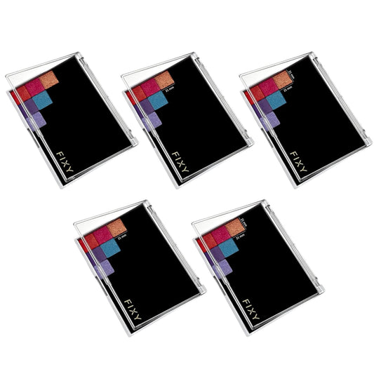 FIXY Empty Magnetic Makeup Palette Set of 5 (5.7x4.3inch) and 20 Magnetic Metal Pans of 21mm - Travel Friendly for Depotting, Organizing Eyeshadow, Blush, Foundation, Face Powder and more