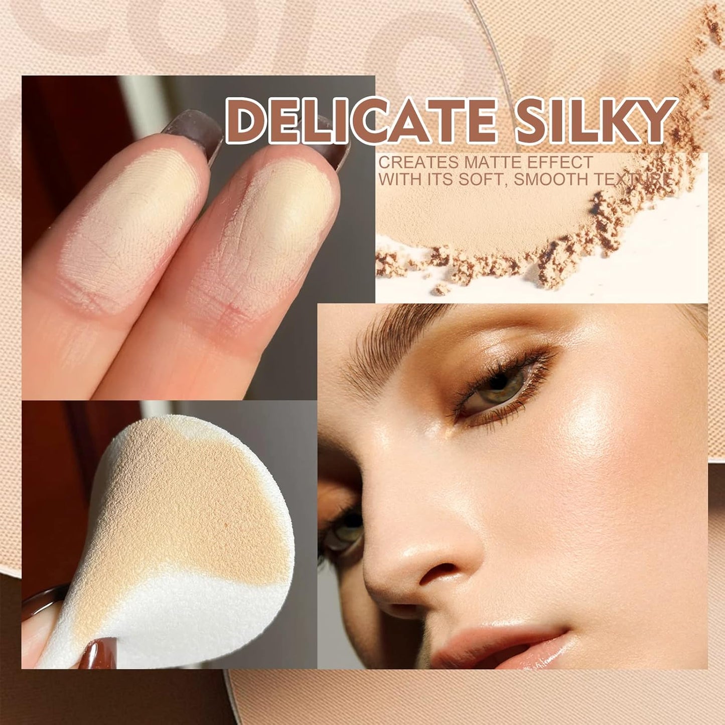 SACE LADY Face Pressed Powder Sets Makeup, Controls Shine, Smooth Fine Lines for Flawless Lightweight Finishing Effect, Long Lasting Compact Cosmetics Cruelty-free, 0.35oz