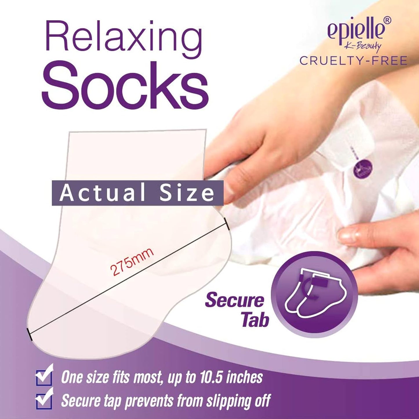 Epielle Relaxing Foot Masks 6 Pairs, Deep Moisturizing Socks for Dry Feet & Cracked Heels, Relax and Restore with Melatonin & Lavender Extract, Foot Spa & Self Care Gifts for Women, Korean Skin Care