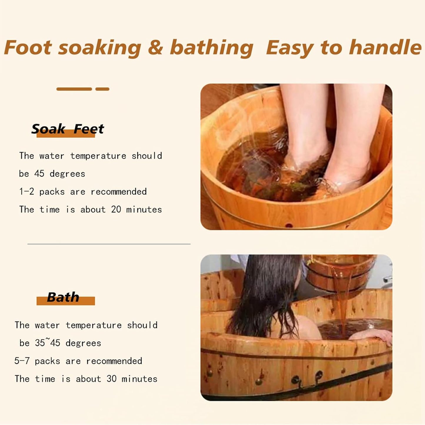 30 Pack Herbal Foot Soak Bags -Natural Ginger Mugwort Foot Detox Soak ,Body care herbal package Soothes Tired ,Chinese Herbal Foot Bath Spa Gift for Men & Women艾草生姜中药泡脚包 (32 Ounce (Pack of 1), 24)