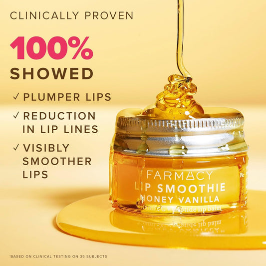 Farmacy Peptide Lip Smoothie - Hydrating Lip Balm with Vitamin C to Visibly Plump & Smooth Lines - Nourishing Treatment with a High-Gloss Finish - Honey Vanilla (10g)