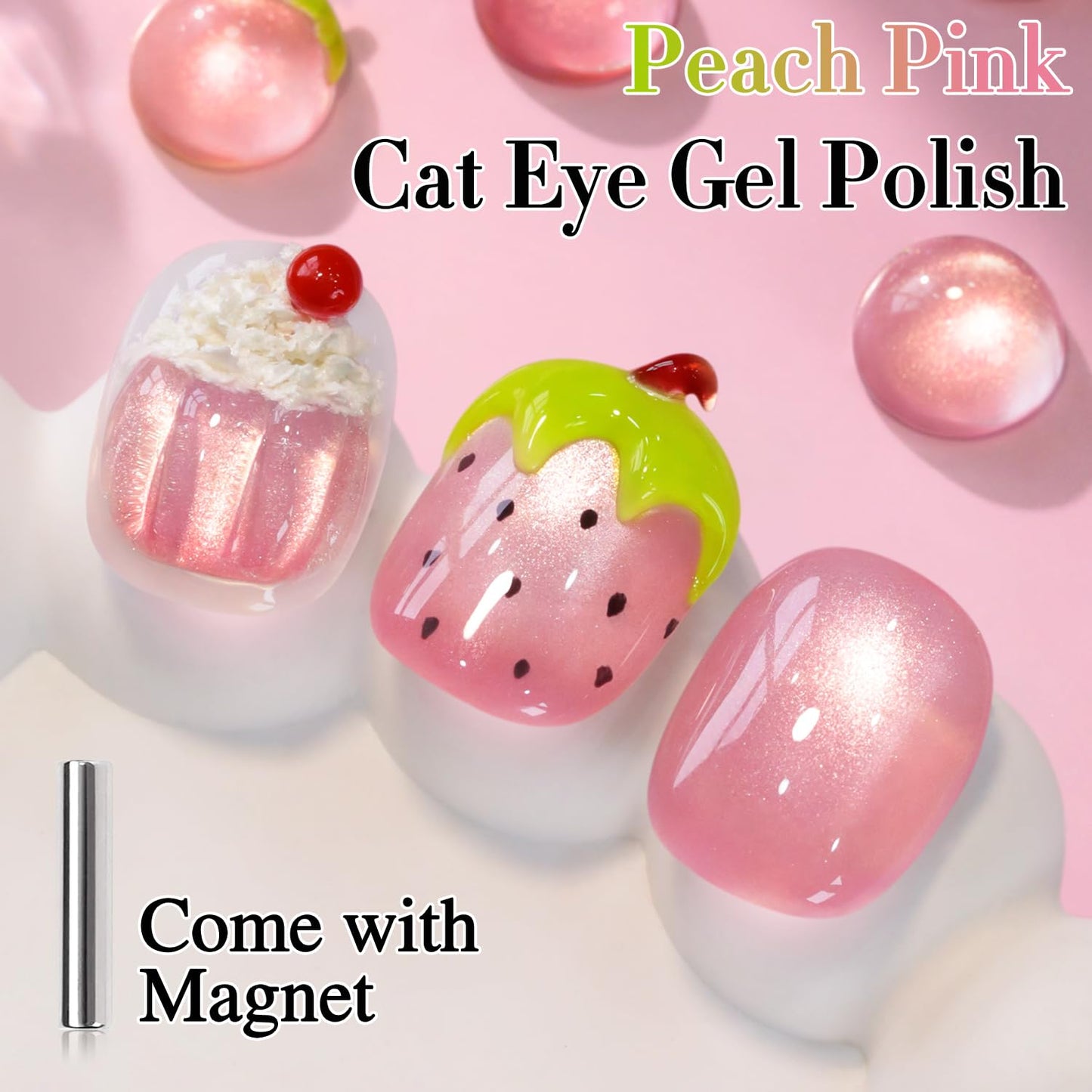 Double Rhythm 0.5 OZ Cat Eye Gel Polish with Magnet 15ML Holographic Glitter Shimmer Translucent Jelly Color Magnetic Nail Polish Salon DIY at Home (Fruit Purple Pink-MC1206)