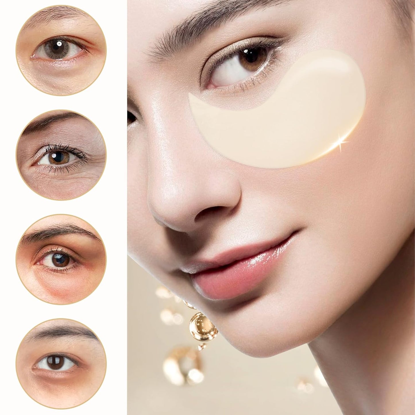 Under Eye Masks,30 Pairs of Hyaluronic Acid Anti-Ageing Eye Masks with Collagen Eye Gel Pads for Dark Circles,Wrinkles,Fine Lines,Puffiness and Under-Eye Bags
