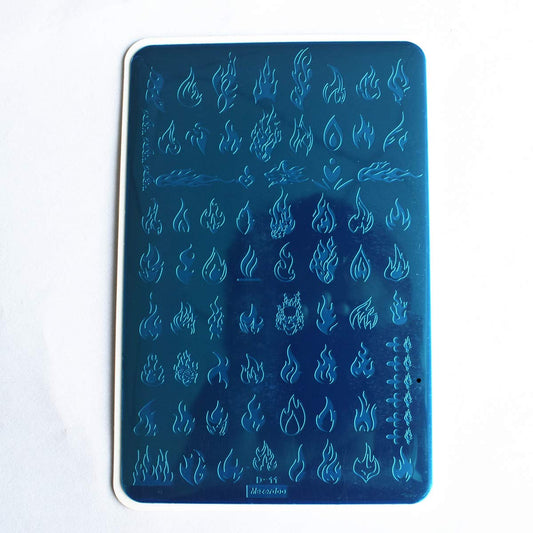 2pcs Large Size Nail Art Image Stamp Stamping Plates Fire Heart Pattern Valentine's Day Nail Stamping Plate Love DIY Nail Stamper Plates Stencil Palm Footprint Manicure Template Tools