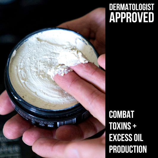 RUGGED & DAPPER - Premium Face Mask for Men - Deep Pore Cleansing Treatment - Fights Blackheads + Acne + Excess Oil - USA Made with Natural Kaolin Clay - 5.5 Oz