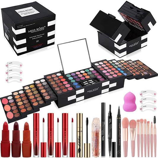 M 148 Colors Makeup Pallet,Professional Makeup Kit for Women Full Kit,All in One Makeup Sets for Women&Beginner,include Eyeshadow,Lipstick,Eyeliner,Concealer,makeup brush(045 Set-Black)