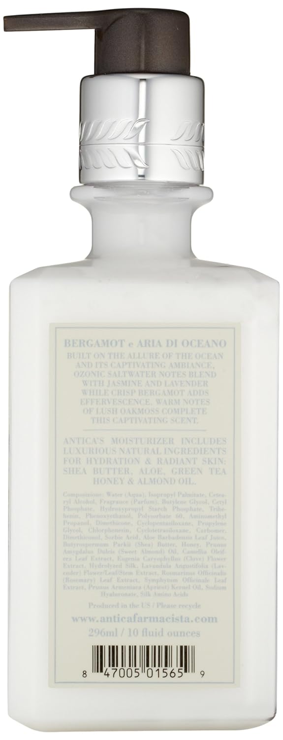Antica Farmacista Body Moisturizer - Moisturizing Scented Lotion - Premium Body Moisturizer - Luxury Gift for Women & Men - Hand & Skin Hydration - Bergamot & Ocean Aria, 10 Fl Oz