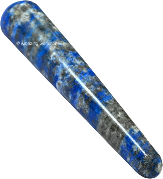 Amazing Gemstone Lapis Lazuli Crystal Wand Massage Stick - Pelvic Wand Gua Sha for Adults - Crystals and Healing Stones Massage Wands for Adults Gifts (Smooth)