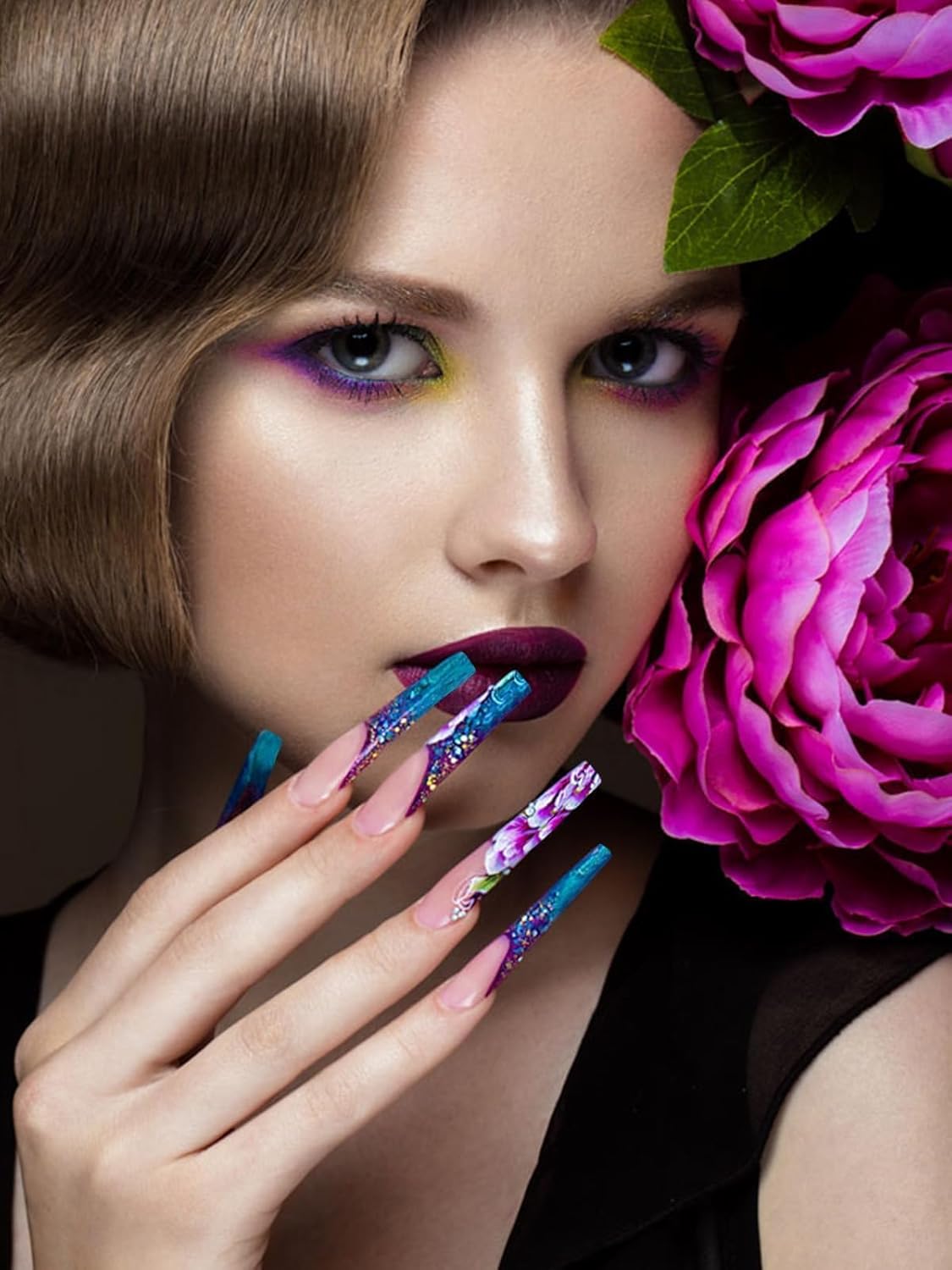 TOROKOM 120Pcs Poly Extension Gel Dual Nail Forms Clear Nail Forms Full Cover Coffin Nail Molds 12 Sizes for Gel Manicure Nail Art Design Salon&DIY