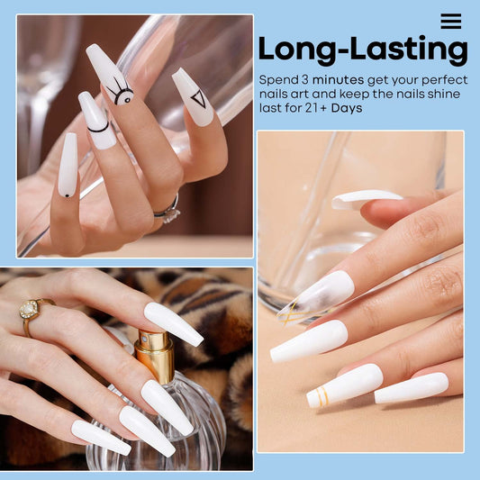 Modelones Dip Powder White Color, Nail Dipping French Nail Art Pro Collection System for Starter Manicure Salon DIY at Home, Odor-Free, Long-Lasting, No Needed Nail Lamp Cured, 1 Oz