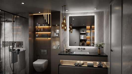 TETOTE 30x36 Inch LED Backlit Bathroom Mirror with Lights,Anti-Fog,Dimmable Lighted Mirror(Horizontal/Vertical) Wall Mounted Vanity Mordern Mirror