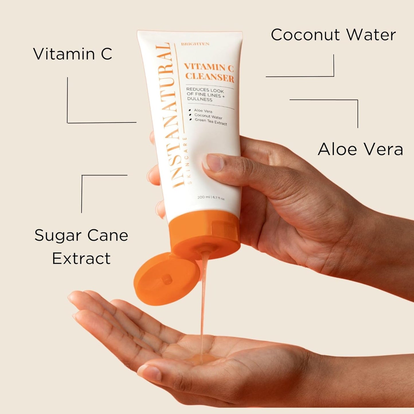 InstaNatural Skin Care Set, Vitamin C Face Wash, Toner, Serum and Moisturizer , Hydrating, Anti Aging and Brightening