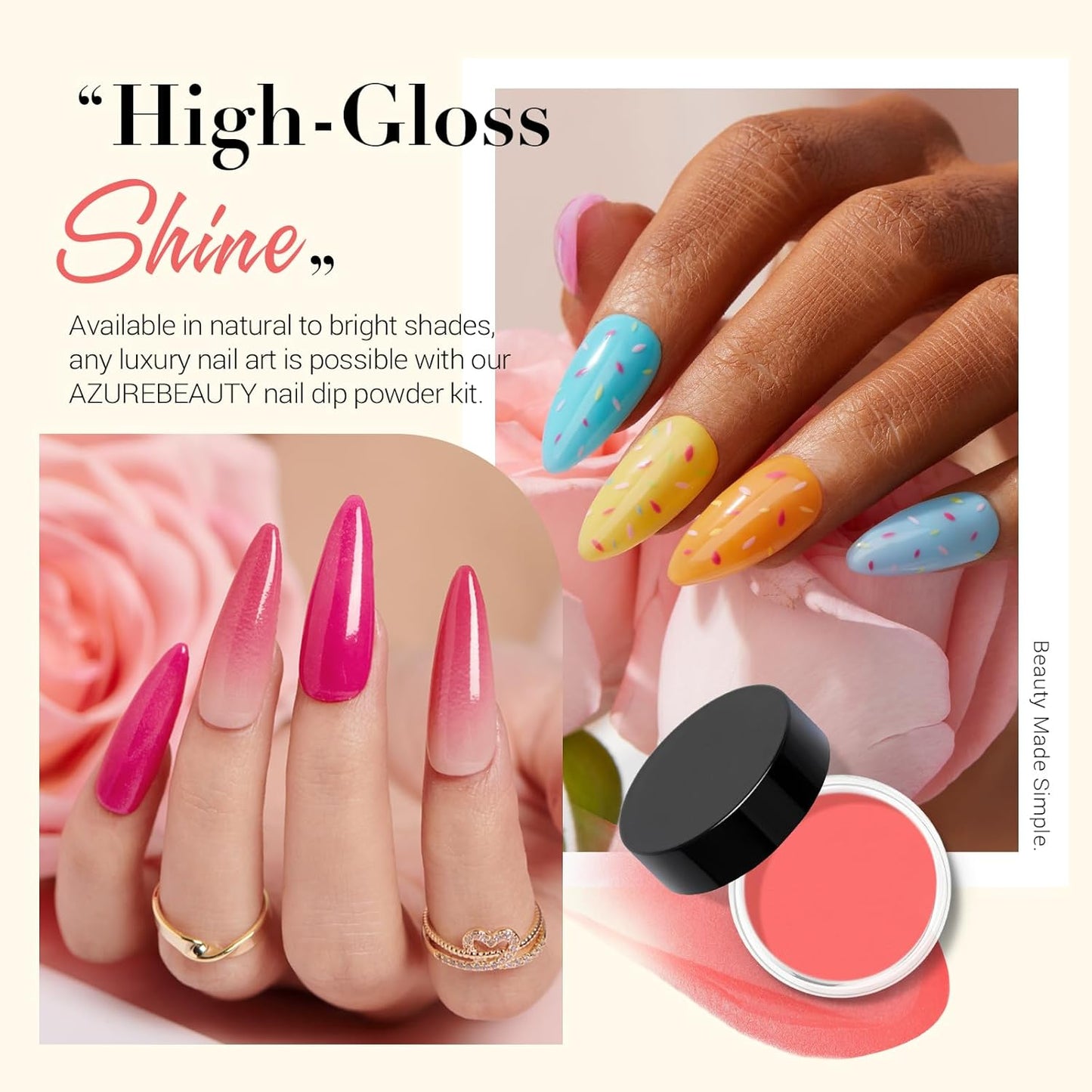 AZUREBEAUTY Dip Powder Nail Kit with Electric Nail Drill 24 Colors Bright Green Pink Orange Nail Starter Kit with Dip Liquids Base Top Coat Activator Portable Manicure French Nail Art Essential Set