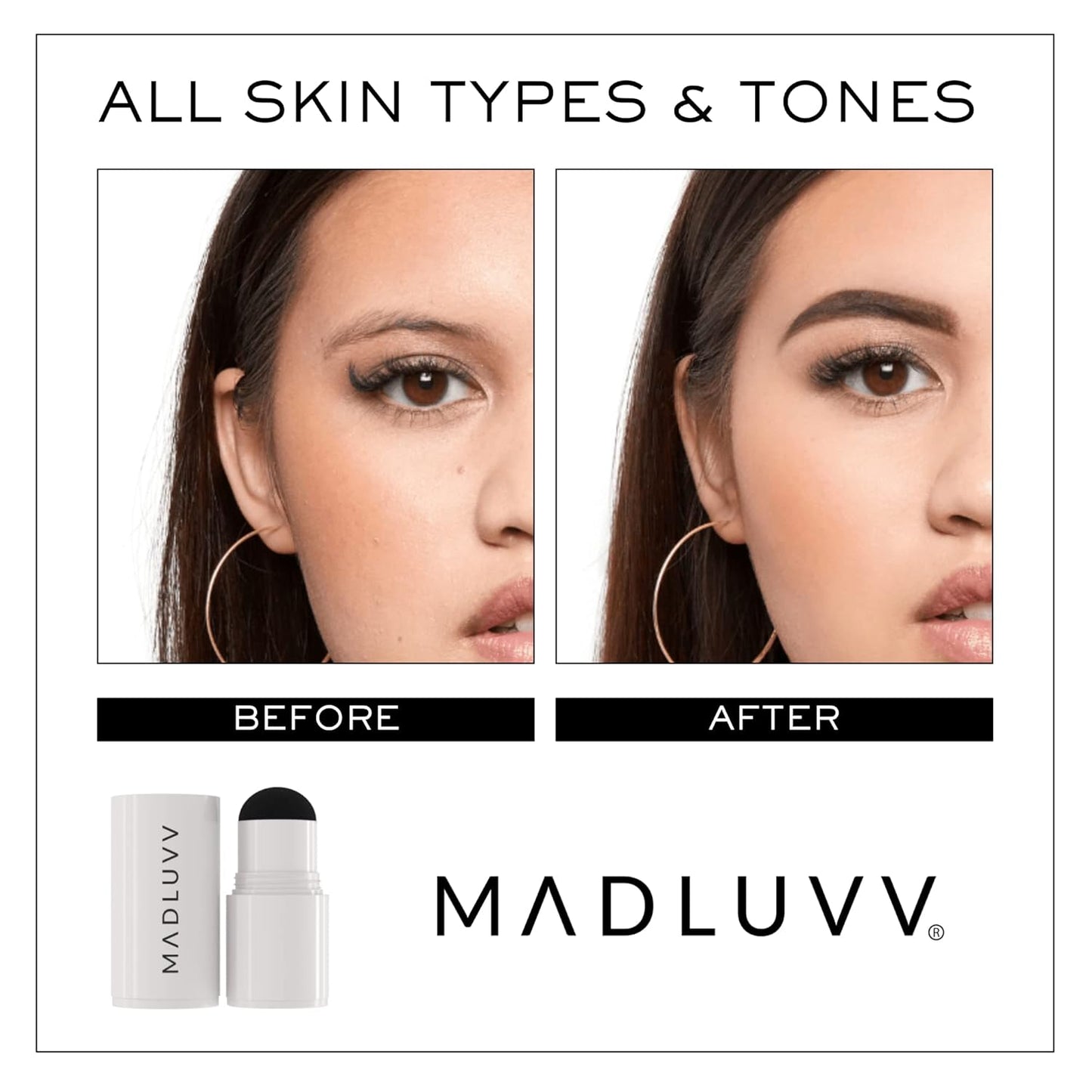 MADLUVV Brow Stamp Refill* - Color Stamp for Brows & Root Touch Up for Women & Men, Instantly Conceal Hair Loss, Grey Hair, Thinning Hair with Stain-Proof/Smudge-Proof Powder Formula (Brunette)