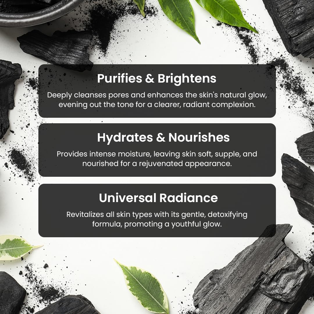 DetoxGlow Charcoal Clay Face Mask – With Kaolin, Activated Charcoal, Glycolic Acid & Niacinamide | Deep Pore Cleansing, Oil Control & Purifying Clay Mask for Men & Women - 3.38 Oz