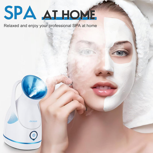 Amconsure Facial Steamer - Nano Ionic Face Steamer Warm Mist Steamer for Home Sauna SPA, Humidifier for Deep Cleaning Unclogs Pores Sinuses(Blue)