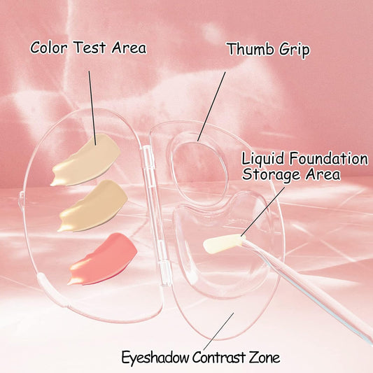 Makeup Mixing Palette, Acrylic Palette and Spatula, Upgraded Foundation Palette, Foundation Mixing Tray for Makeup Artist and Beginner