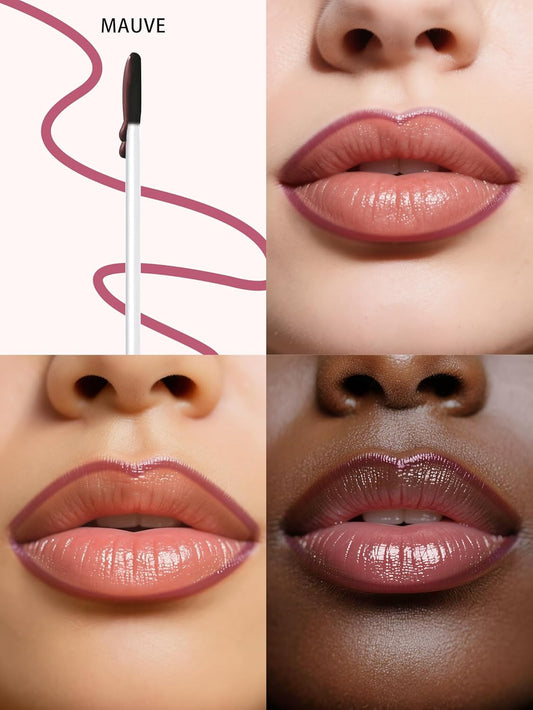 Lip Stain Peel Off Lip Liner Stain with Tweezer, Long Lasting Matte Lip Tint Tattoo, Highly Pigmented Color Lip Makeup, Waterproof Lipstick, Transfer-proof Lipstain for Women, Mauve