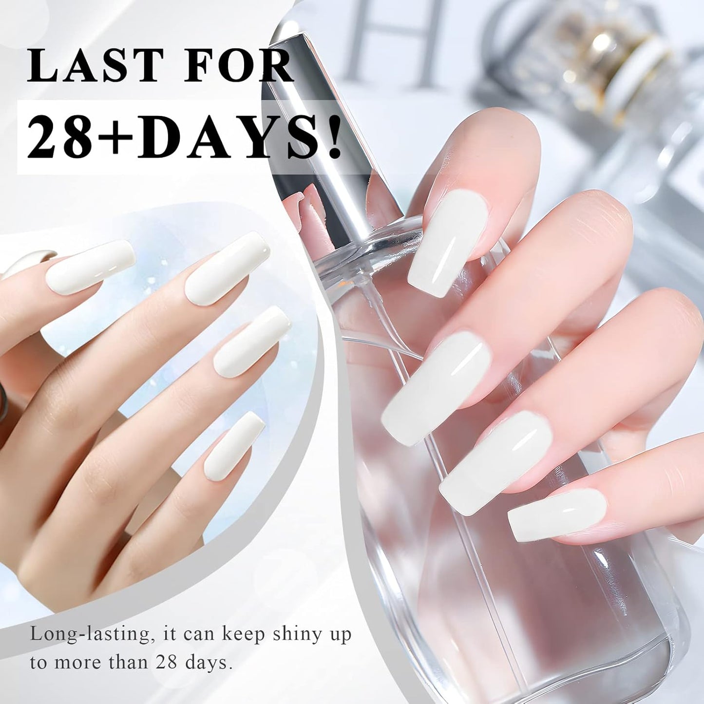 SAVILAND Poly Gel-100 G Milky White Color Poly Nail Gel, Large Capacity Extension Durable Gel for Nail Strengthener, Long-Lasting, Easy to Use for Starter & Professional Manicure DIY Art Home Salon