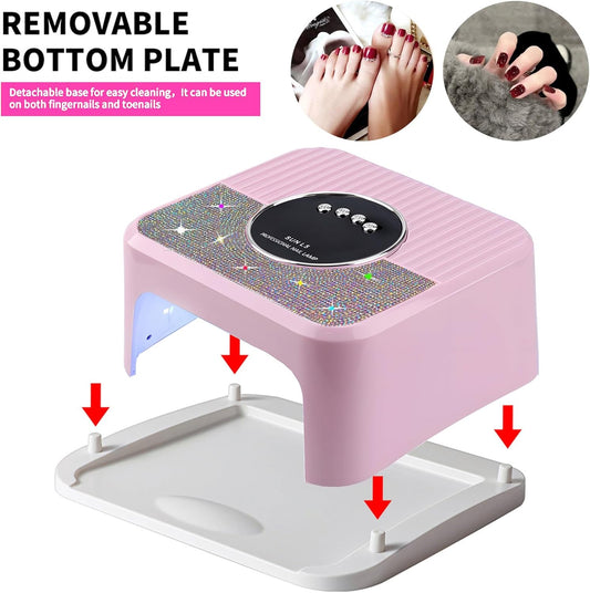 268W UV LED Nail Lamp, Gel Nail Light for Nail Polish UV Dryer with 4 Timers Professional Fast Curing Lamp Nail Art Tools with Rhinestone