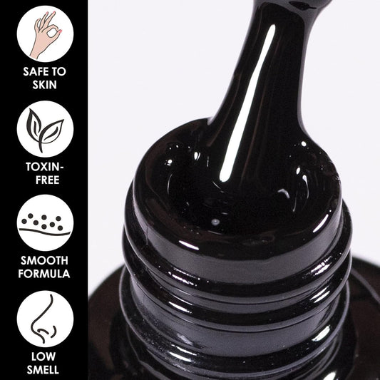 Matte Black Nail Polish - Matte Finish Black Fingernail Polish - Fast Drying Nail Varnish Mist Effect - Silky Velvet Nail Lacquer For Women Girls Manicure DIY at Home - No Need Bake