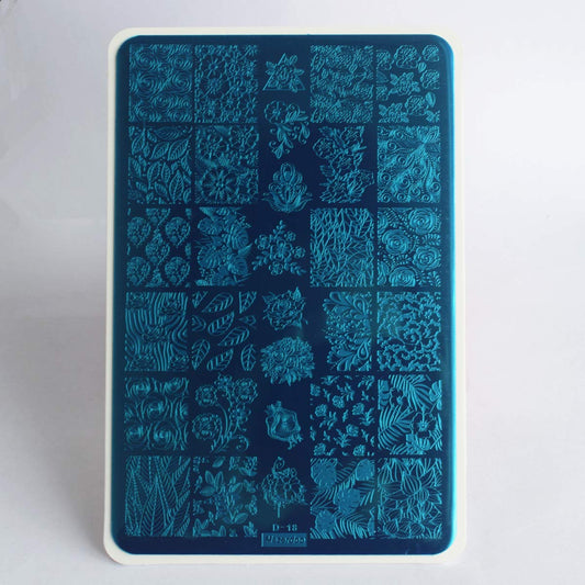 2Pcs Butterfly Rose Steel Nail Stamping Plates Flower Leaf Image Geometric Polish Stencil Accessories Tool 14.5×9.5cm Big Size Nail Art Template