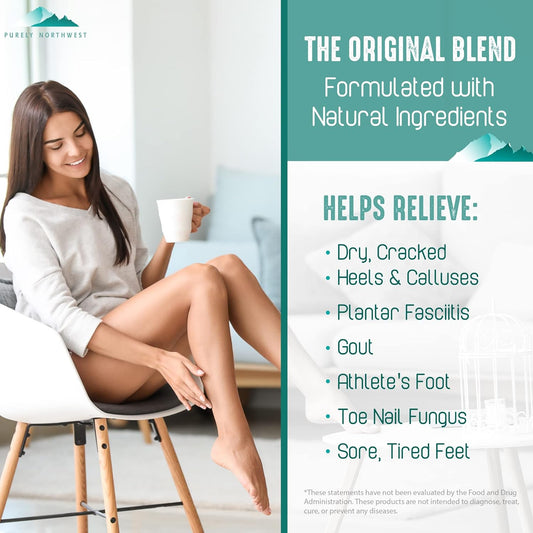 Epsom Salt Tea Tree Foot & Body Soak-Toenail Repair & Ingrown Nails, Athletes Foot Burning & Itching-Stubborn Foot Odor & Softens Callouses-Purely Northwest-USA 2 LB