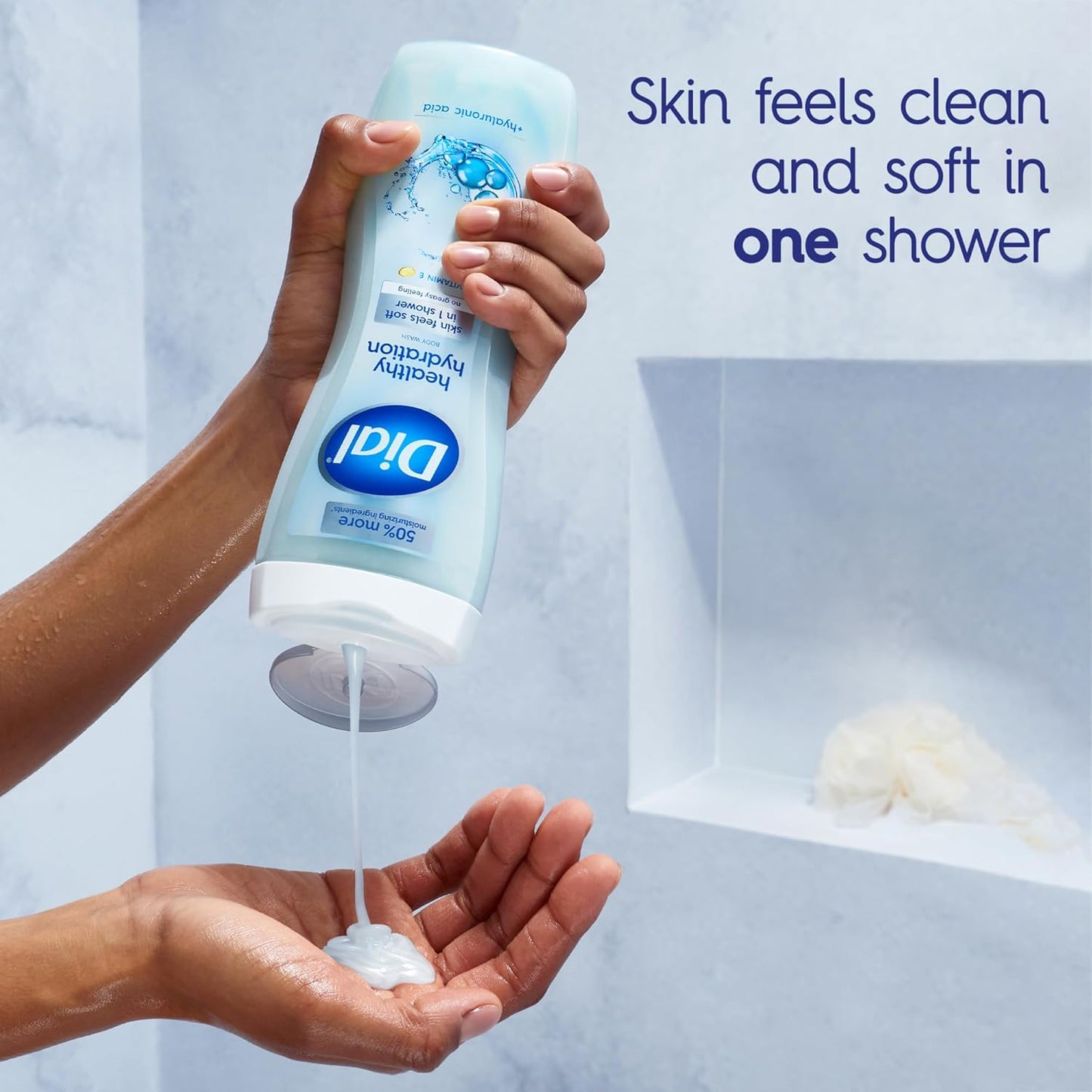 Dial Body Wash, Healthy Hydration, Hyaluronic Acid plus Vitamin E, 16 oz (Pack of 4)