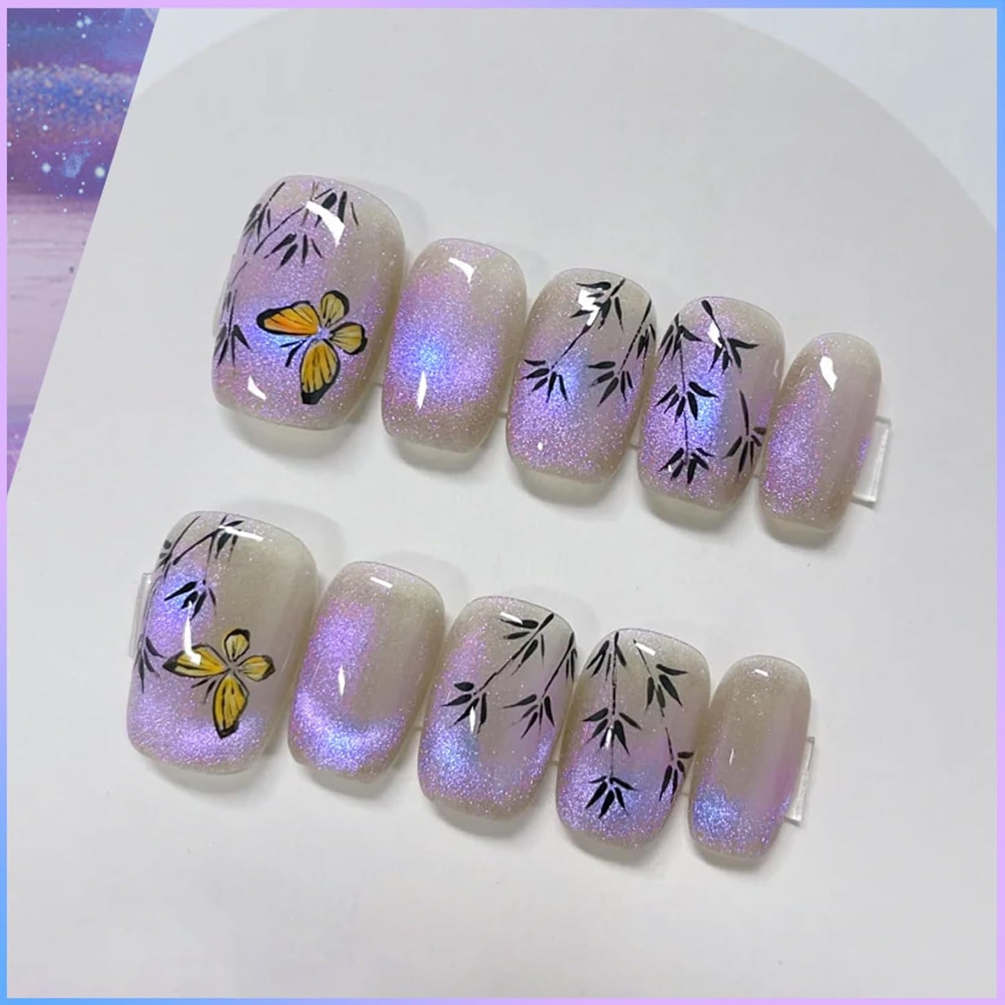 Born Pretty Purple Auroras Cat Magnetic Eye Gel, Fall Winter Mermaid Shiny Effect Soak Off Nail Art Salon Manicure Home Gift 15ml