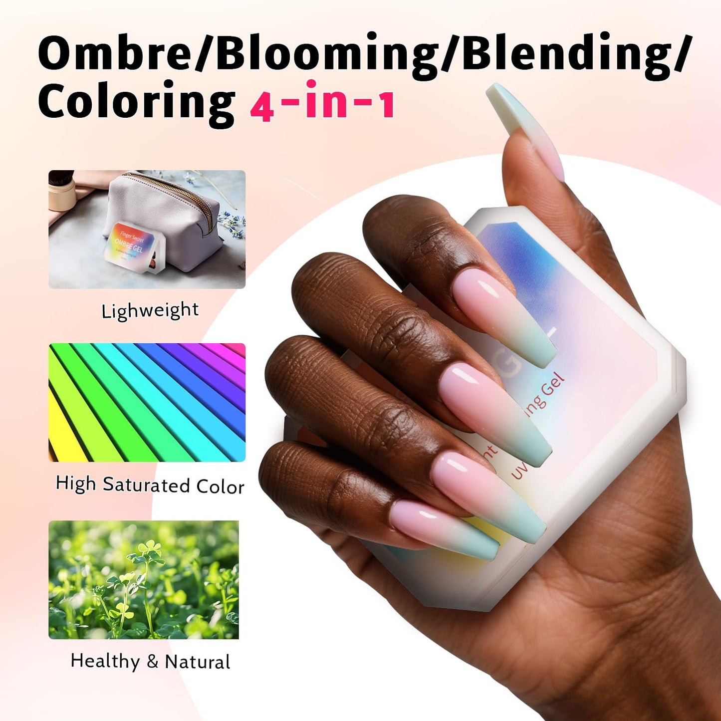 Sponge Pat Paint Nail Gel, Ombre Nails Gradient Gel Nail Blush Blooming Aura Nails Drawing Stripper Floral Painting DIY Nail Art, No Wipe, UV/LED Curing (12 Colors A)