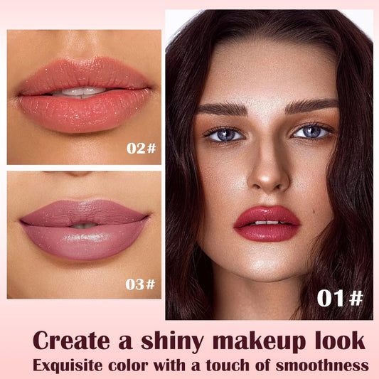 3Pcs Metallic Lipstick for Women,Lightweight Shimmer Frosted Lipstick,Glitter Lip Gloss Stain Long Lasting Waterproof Smudge Proof 24 Hour Full Coverage Lip Makeup,Vegan（01,02,03)