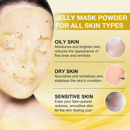 Jelly Mask for Facials Professional, Hydrating & Moisturizing Peel-Off Natural Gel Face Mask SkinCare, Professional Spa Use Jelly Face Masks, Deep Hydration & Glow 23 Fl Oz (Collagen)