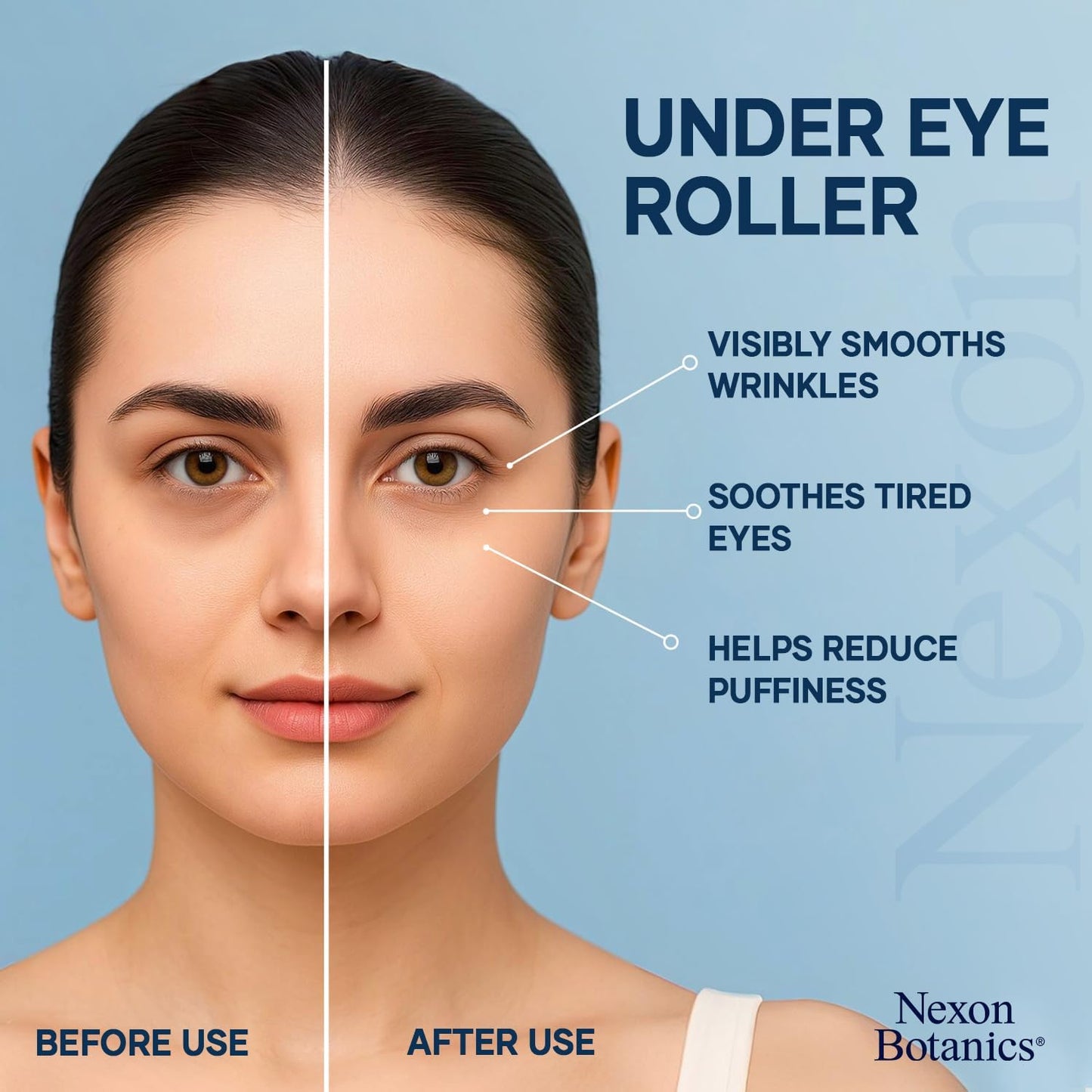 Organic Castor Oil and Frankincense Eye Roller 10 ml - Under Eye Puffiness & Fine Line Moisturizer - Lightweight Roll On - Nexon Botanics