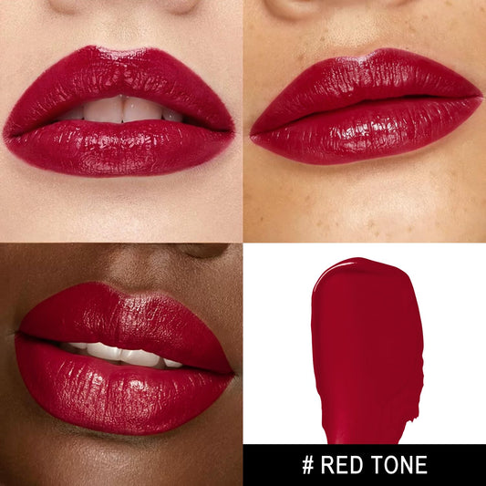MAKI YIKA Moisture Burgundy Lipstick for Women Hydrate Lip Balm for Dry Cracked Lips Weightless Glossy Lip Color Juicy Finish,MA061 Red Tone