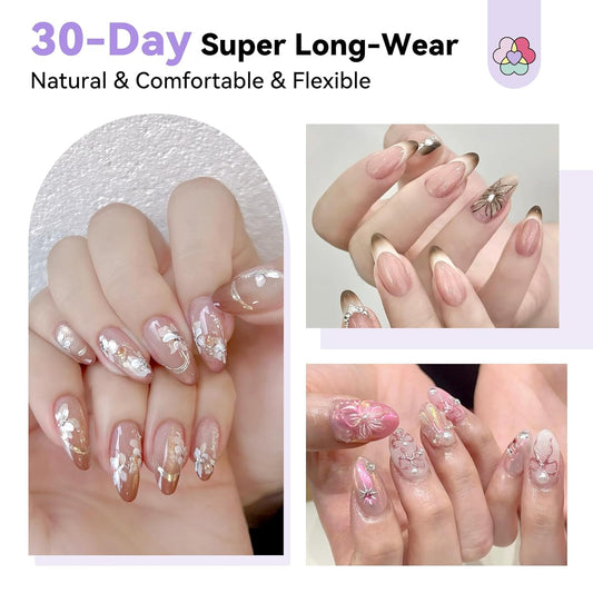 SAVILAND Pro Gel Nail Kit with Drill: Short Almond Tips 12 Sizes Gel Nail X Kit 500 PCS Strong Nail Glue U V Nail Lamp for Nail Extension Salon DIY Home Gift for Women