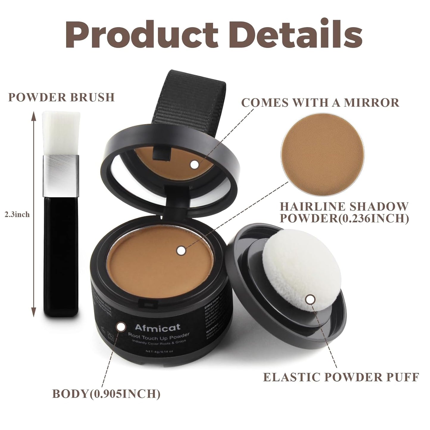 Instant Hairline Powder, Root Touch Up Hair Color for Gray Coverage and Thinning Hair, Root Cover Up Conceals Hair Loss & Bald Spots, Natural and Non-Greasy Hair Color for Women & Men, Dark Blonde