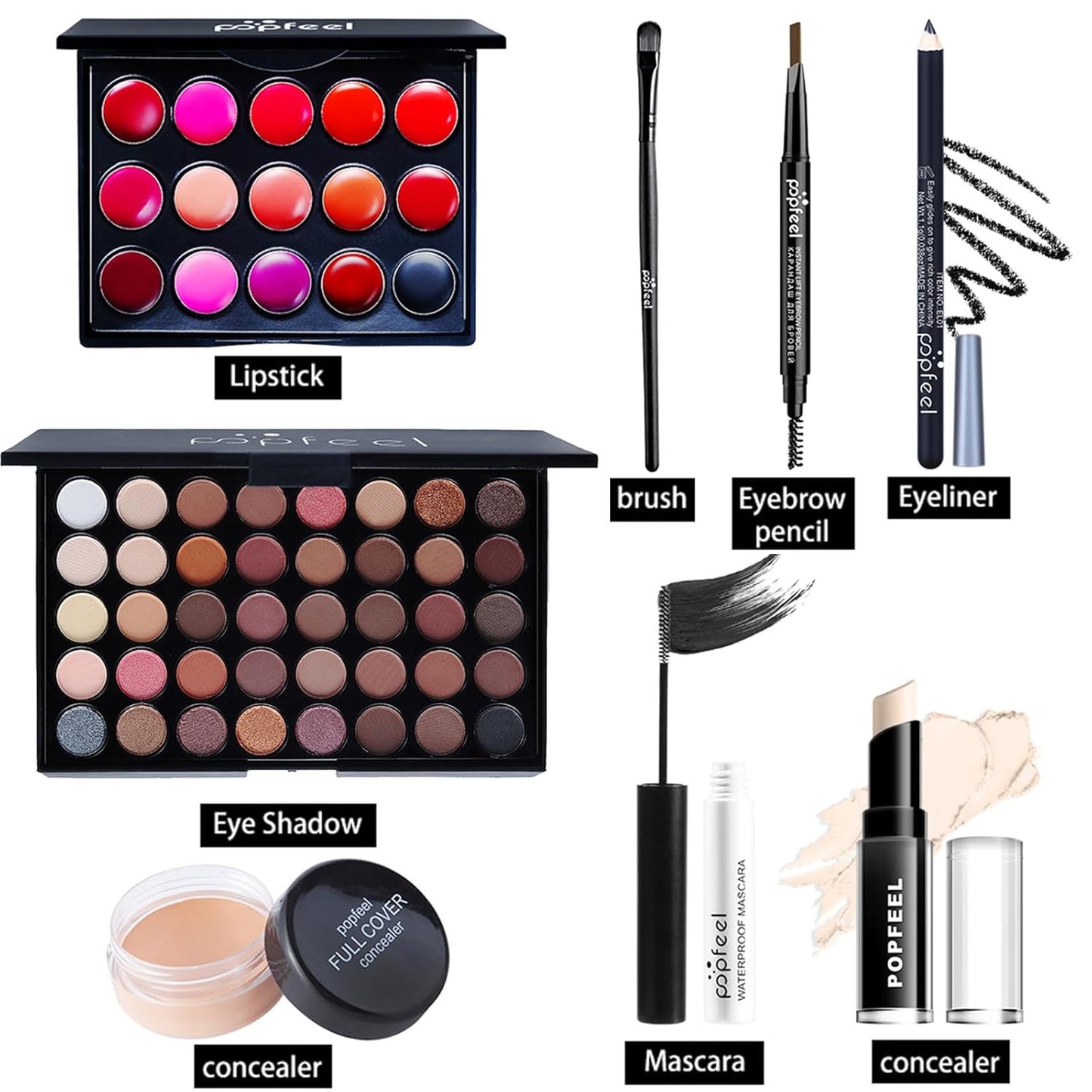 Makeup Kit for Women Full Kit, All in One Makeup Gift Set, Make up Kits for Beginners and Professionals - Eyeshadow Palette, Lipstick, Mascara, Concealer, Brush, Eyeliner, Eyebrow pencil