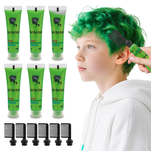 Temporary Green Hair Dye for Kids - Washable Color Suitable for Black & Brown Hair, Halloween Party Gift for Girls 7-12 Years Old