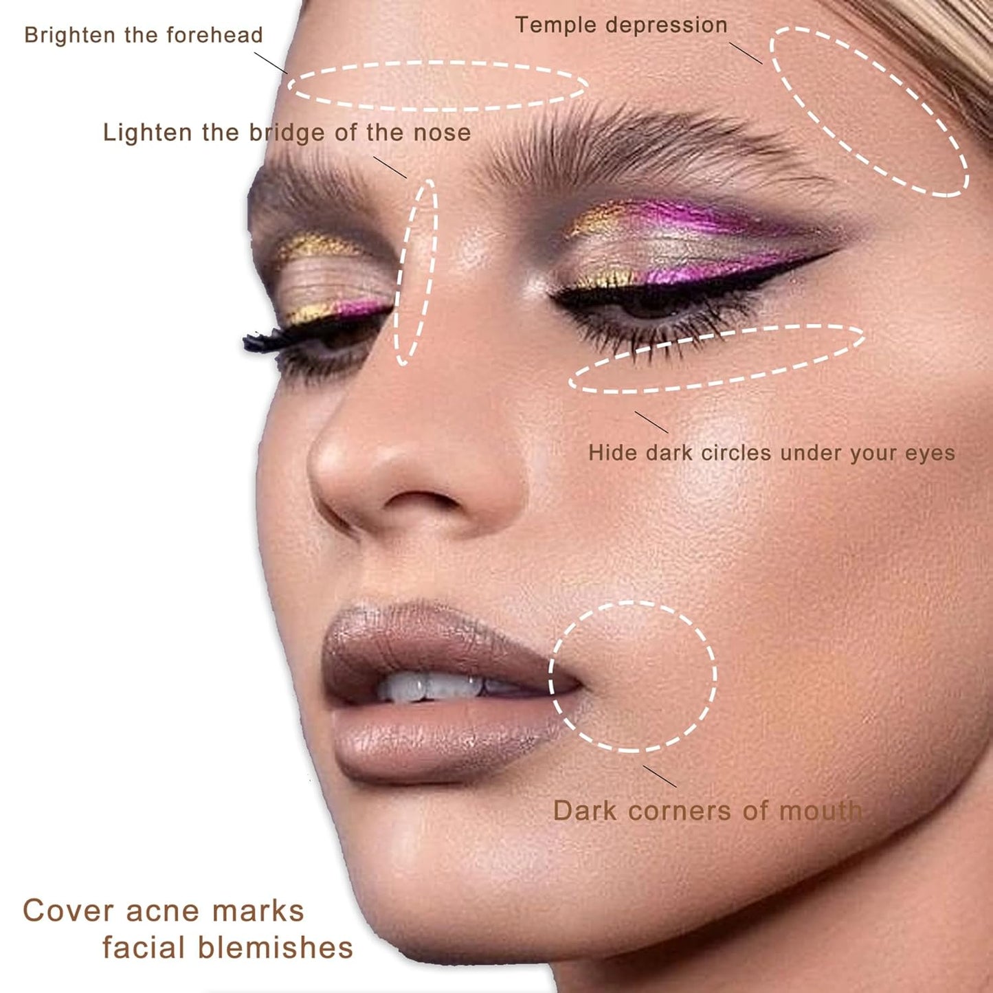 Cream Concealer Corrector Correcting Contour Makeup Set under Eye Concealer Cream Kit for Dark Circles and Blemish 23