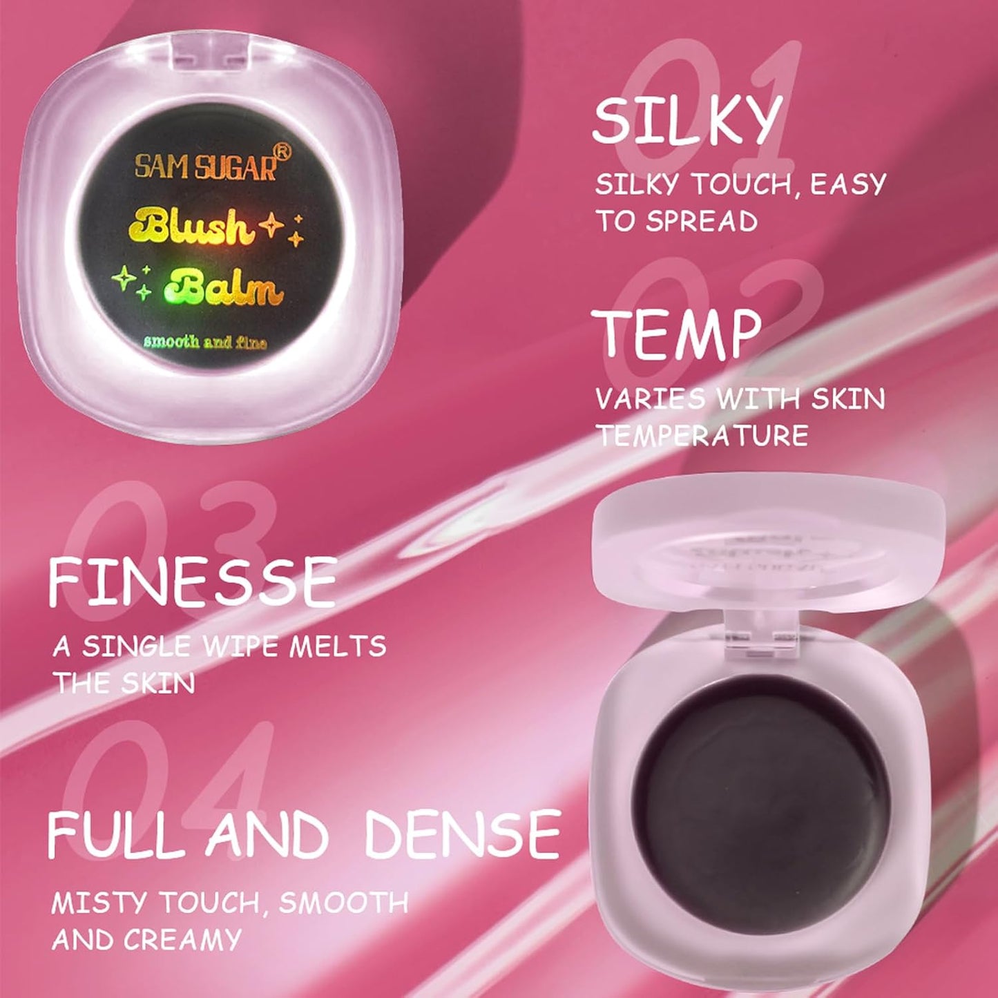 Cream Blush,Color Color Changing Tint,Magic Blush for Cheek & Lip Waterproof Multi-Use Lips and Cheek Tint,Moisturizing Lightweight, Makeup Blush (Black, 1.62 oz)