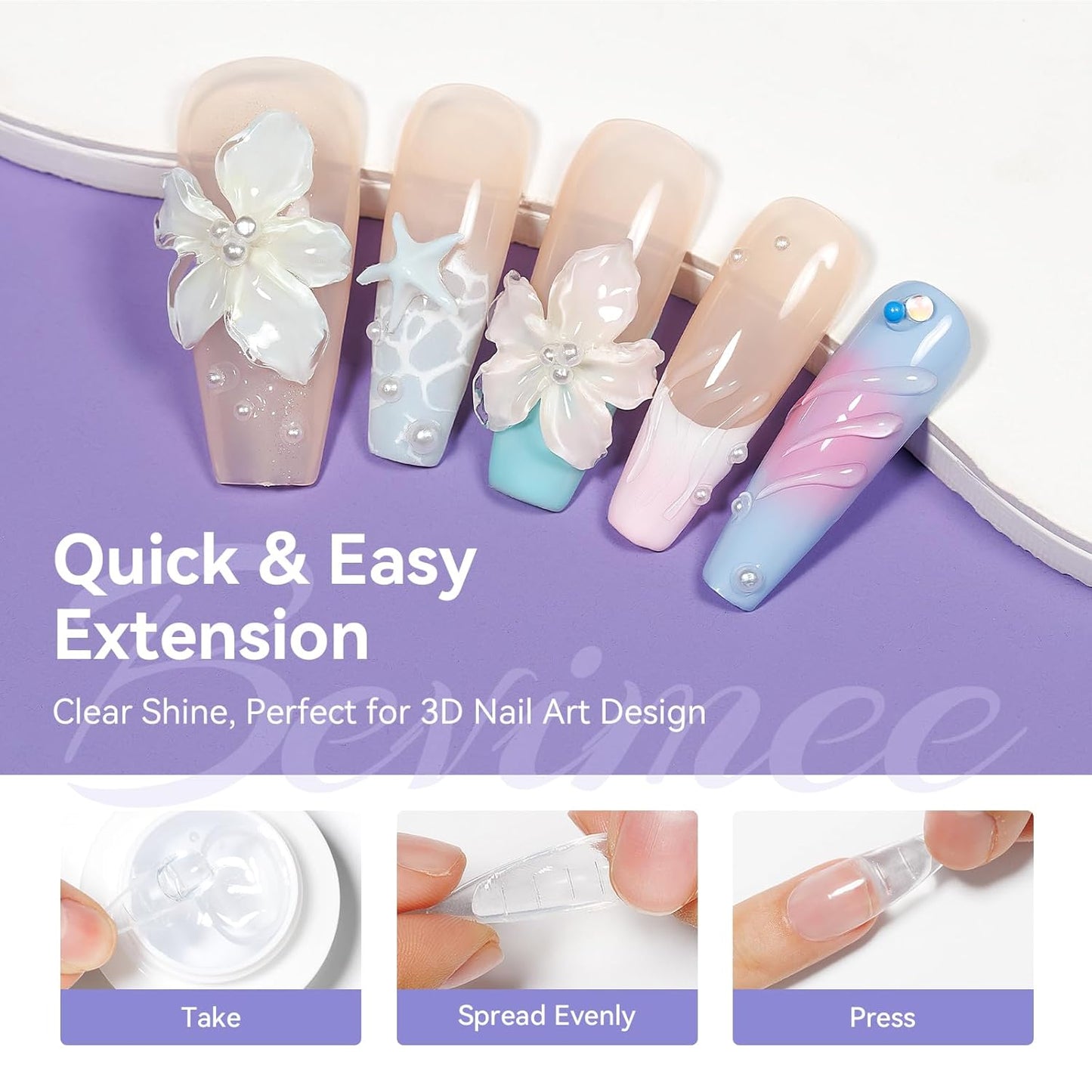 Sculpting Gel for Nail Art and 15ml Nail Glue, Solid Builder Gel for Nails Clear Non-Stick Hand For Modeling, Sculpture, Nails Extension UV/Led Manicure DIY At Home