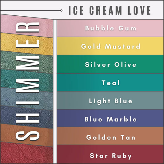 Ice Cream Love Mineral Powder Organic Makeup Kit - Loose Pigment Eyeshadow, Glitter Eyeshadow, Copper Eyeshadow Palette, Non-Toxic Shimmer Eye Shadow, Talc-Free Eyeshadow