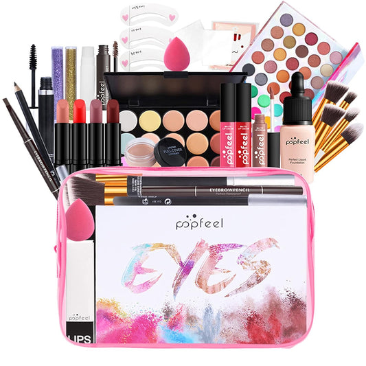 Multi-purpose Makeup Kit All-in-One Makeup Gift Set Colours Mix Eyeshadow Concealer Lip Gloss Pressed Powder and Powder Blusher Cosmetic Makeup Palette Set Kit #092