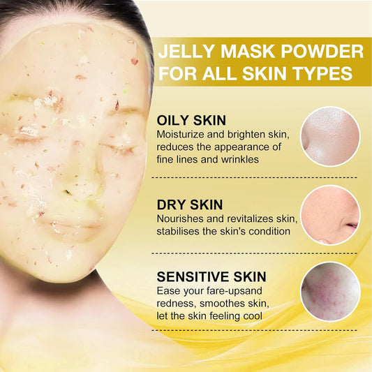 Jelly Mask for Facials Professional, Hydrating & Moisturizing Peel-Off Natural Gel Face Mask SkinCare, Professional Spa Use Jelly Face Masks, Deep Hydration & Glow 23 Fl Oz (6 Pcs)