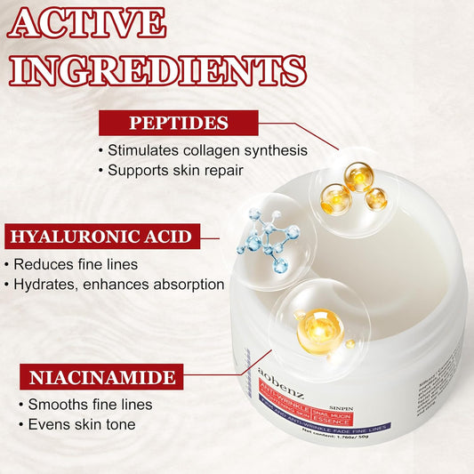 SINPIN aobenz Anti Aging Moisturizer Face Cream for Women & Men - Night Cream for Face & Neck | All Skin Types | Niacinamide + Hyaluronic Acid | Firming, Tightening, Anti Wrinkle, 1.76FL (1PCS)