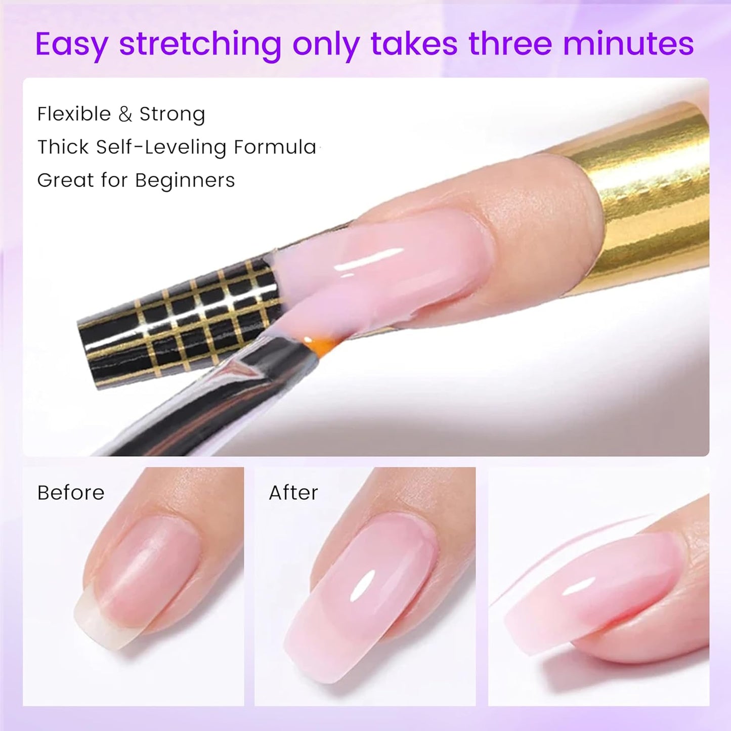 NailForms for Gel Builder Self Adhesive NailExtension Stickers for Poly nail Gel and Acrylic with Tip Sculpting NailForms Nail Art for Home & Salon (200)